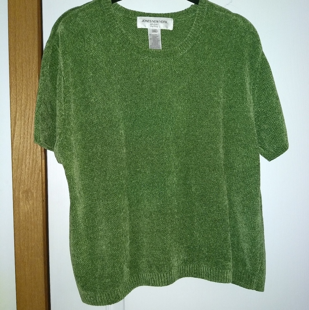 Jones New York Green Chenille Sweater, NWOT  PL